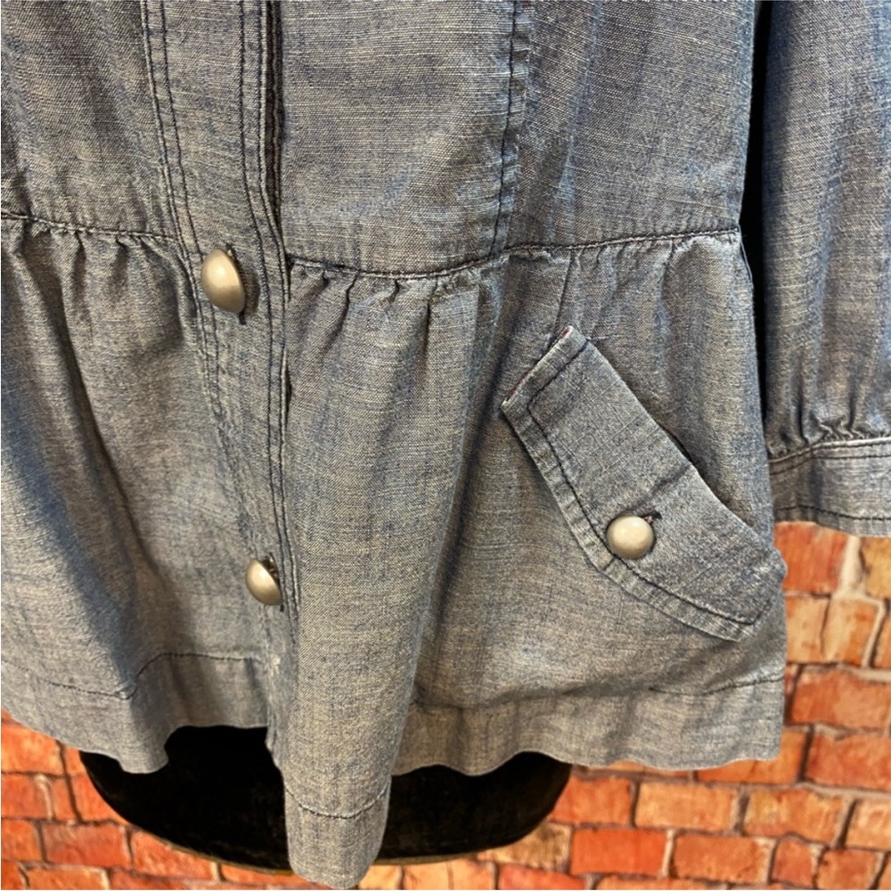 Style‎ & Co Chambray Ruffle Hem Jacket - Picture 5 of 10